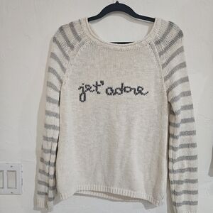 Moth Cream and Gray Striped Sweater